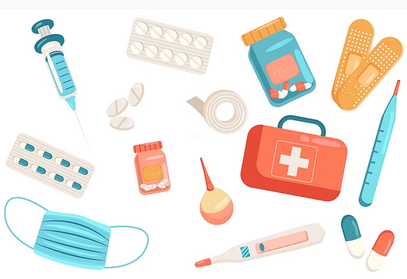 Взять с собой необходимые лекарства пластыри